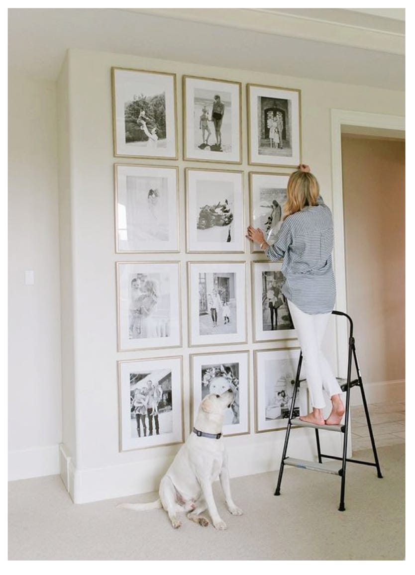Room with faminly photos.